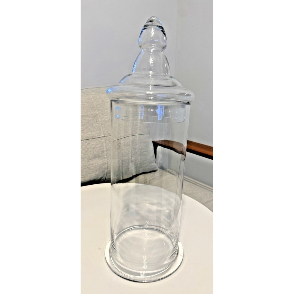 18" Tall Antique Victorian Blown Glass Apothecary Specimen Pharmacy Jar with Lid - Picture 2 of 12